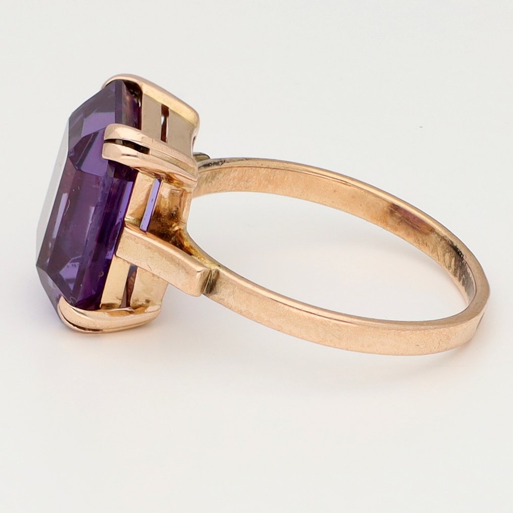 戒指 - 14K包金 玫瑰金 - 苏联。蓝宝石 #2.1