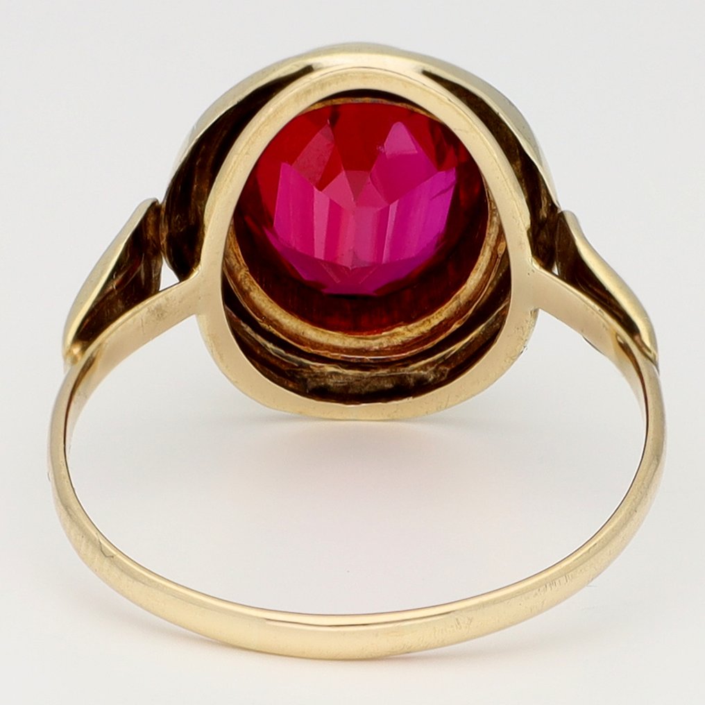 Ingen reservasjonspris - Ring - 14 karat Gull - Robijn #3.2