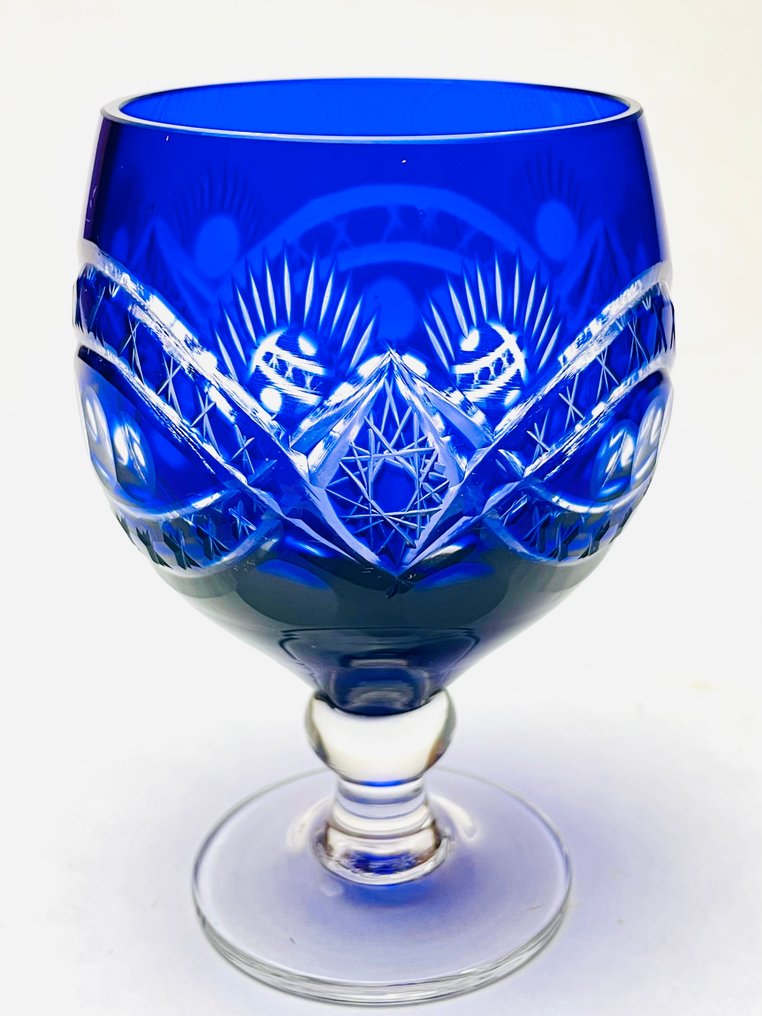 Servizio di bicchieri (5) - Luxe - Vetro, Cristallo - bicchieri a coppa di colore cobalto blu #3.2