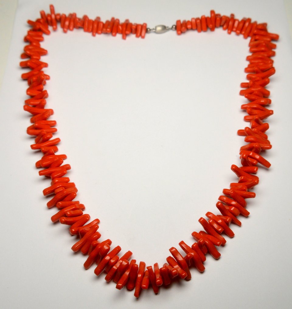 Coral - 925 Silver - 76,5g - Necklace - Red Coral #2.1