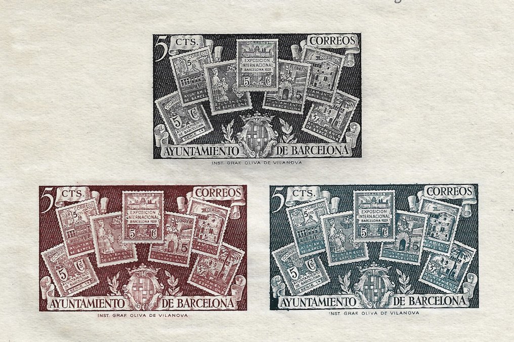 Spagna 1945 - BCN - Rara H.B. Non eseguita SD - Fine del sovrapprezzo - NE 31s** #1.0