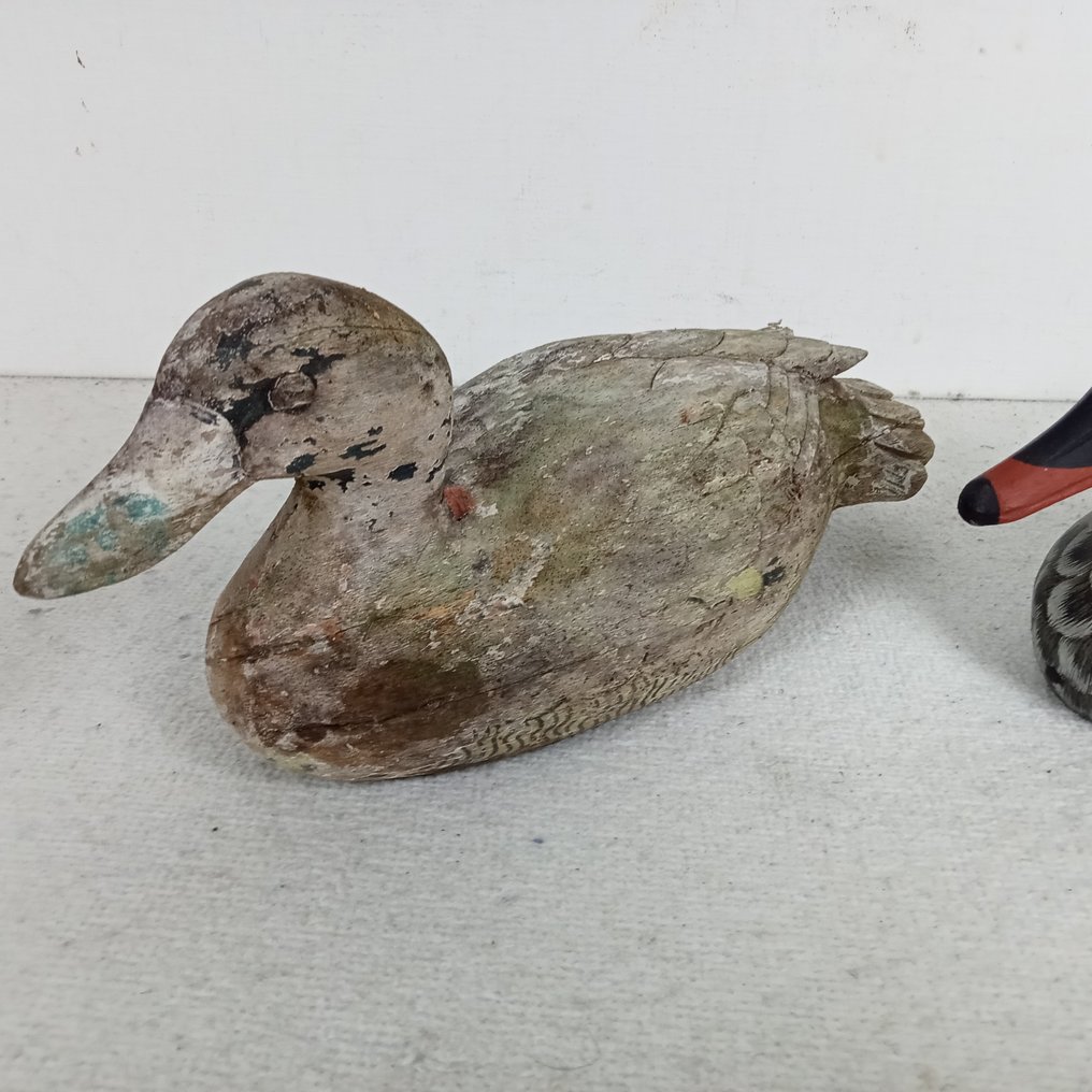 Lokeend - Lokeend (2) - Hout, Handbeschilderd hout #1.0