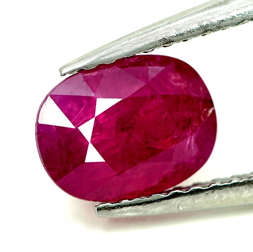 No reserve price - 1 pcs  Red Ruby  - 1.86 ct - Bellerophon Gemlab #1.0