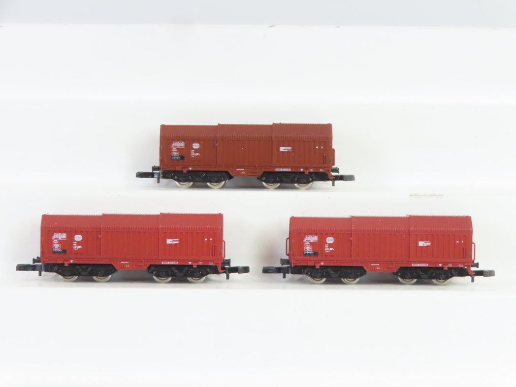 Märklin Z - 8635 - Modeltrein goederenwagon (3) - 3x 4-assige Staalrolllen-transport Type Shis - DB #1.0