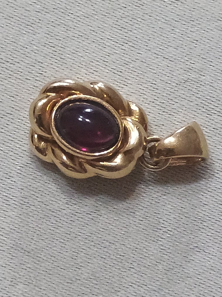 吊坠 - 18K包金 黄金 石榴石 - 石榴石 #4.3