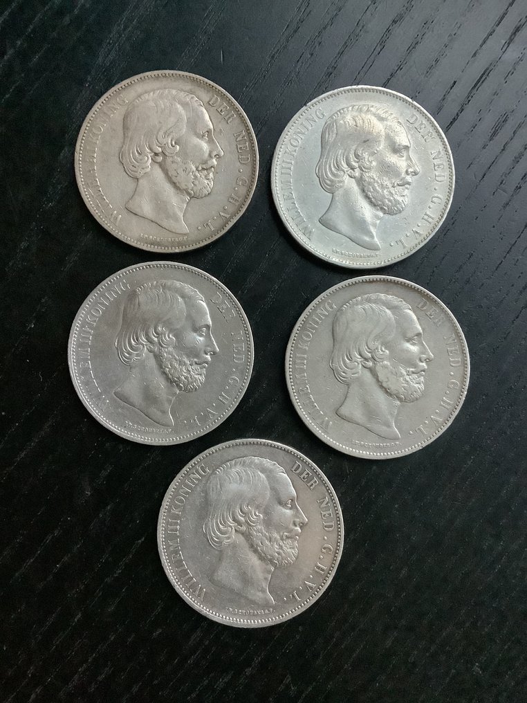 荷兰. 威廉三世. 2 1/2 Gulden 1870-1874  (没有保留价) #1.0