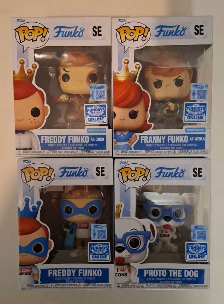 Funko  - Funko Pop Freddy Funko as Zuko; Franny Funko as Azula; Freddy Funko (blue mask); Proto the Dog - Portogallo #3.2