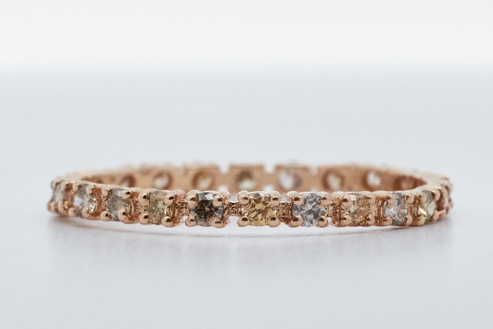 沒有保留價 - 戒指 - 14 克拉 黃金 -  0.50ct. tw. 鉆石 (天然彩色) #2.1