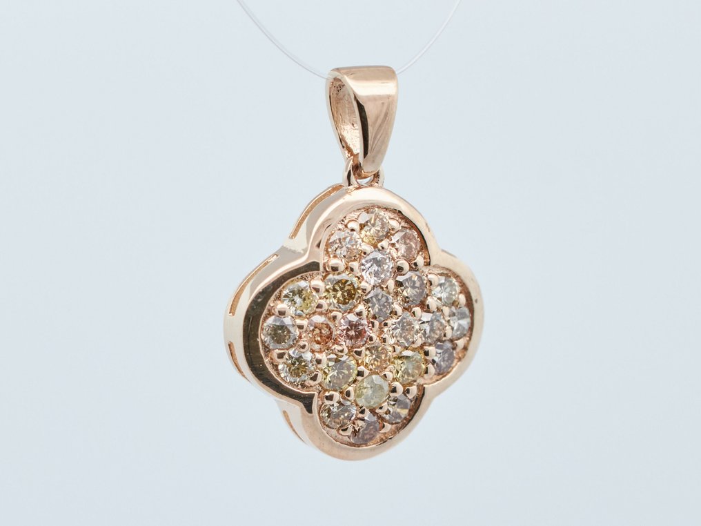 Sans prix de réserve - Pendentif - 14 carats Or jaune - 0.42ct. tw. Diamant (Couleur naturelle) #1.0