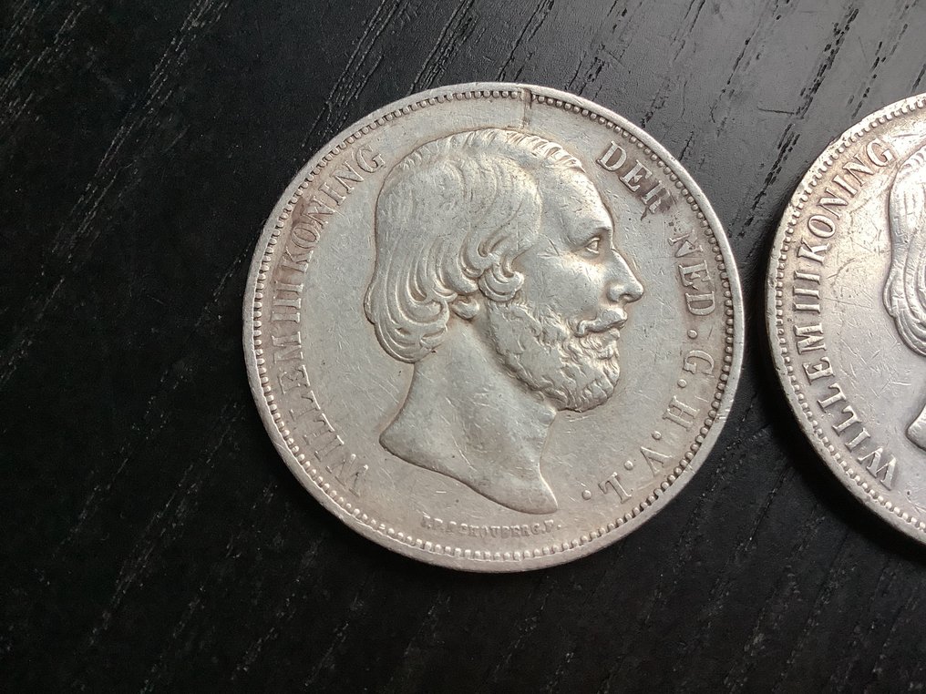 Ολλανδία. Willem III. 2 1/2 Gulden 1860-1861  (χωρίς τιμή ασφαλείας) #1.0