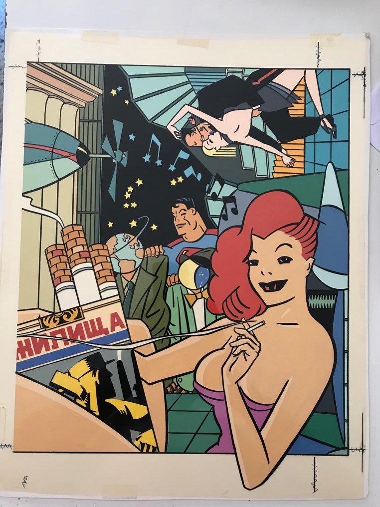 Torres, Daniel - 1 Original colour drawing - Babylone - Estudio Babylone T-shirt - 1989 #2.1