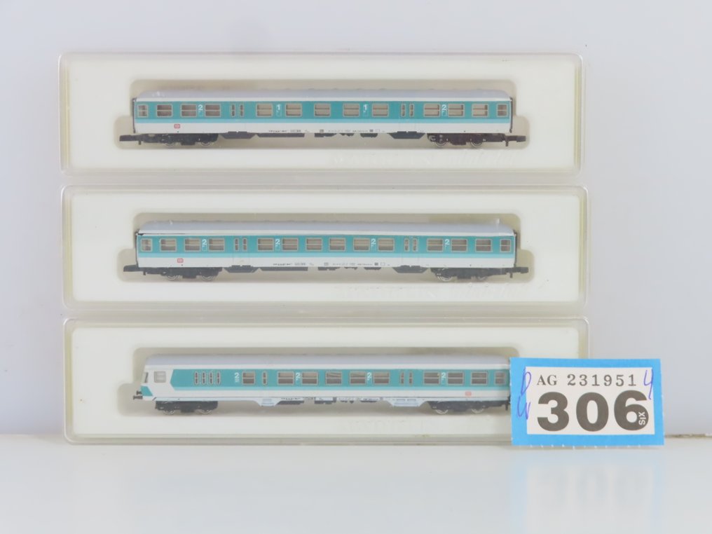 Märklin Z - 8780/8781/8782 - 模型客運火車 (3) - City Bahn 1/2 等级车厢配有驾驶室车厢 - DB #4.3