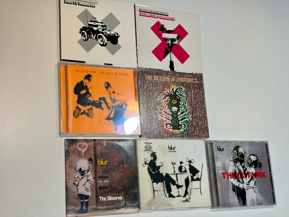 Various Artists - Set of 7 CDs with Banksy artwork feat. Blur, Roots Manuva, Scratch Perverts, etc. - CD - 2000 #1.0