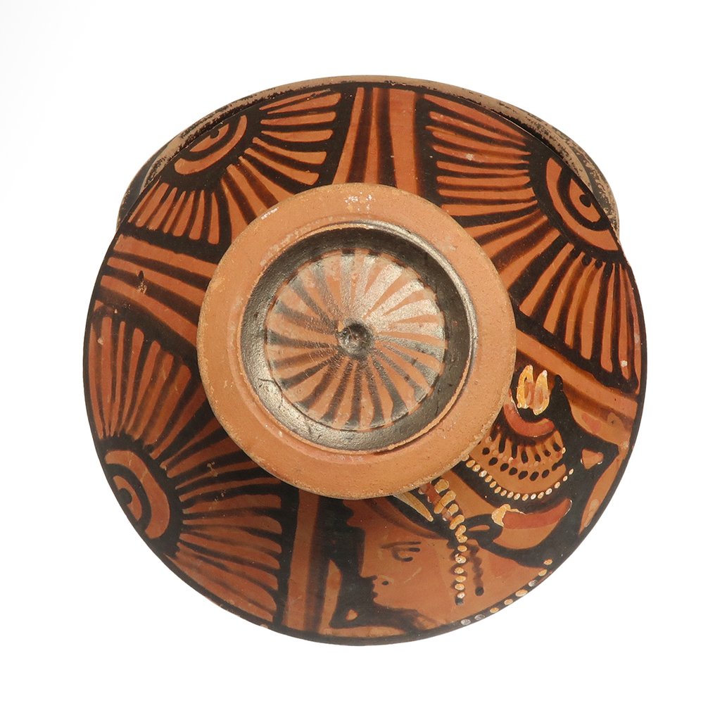Αρχαία Ελληνικά, Απουλιανά Terracotta Ερυθρόμορφη Πυξίδα με Καπάκι και Κυρία της Μόδας (Όμιλος Kantharos) #2.1