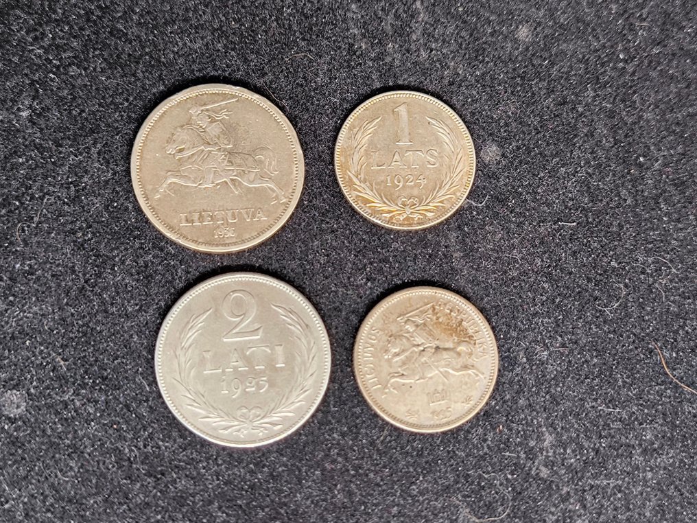 立陶宛, 拉脱维亚. Lot of 4 coins: various denominations 1924/1936  (没有保留价) #1.0