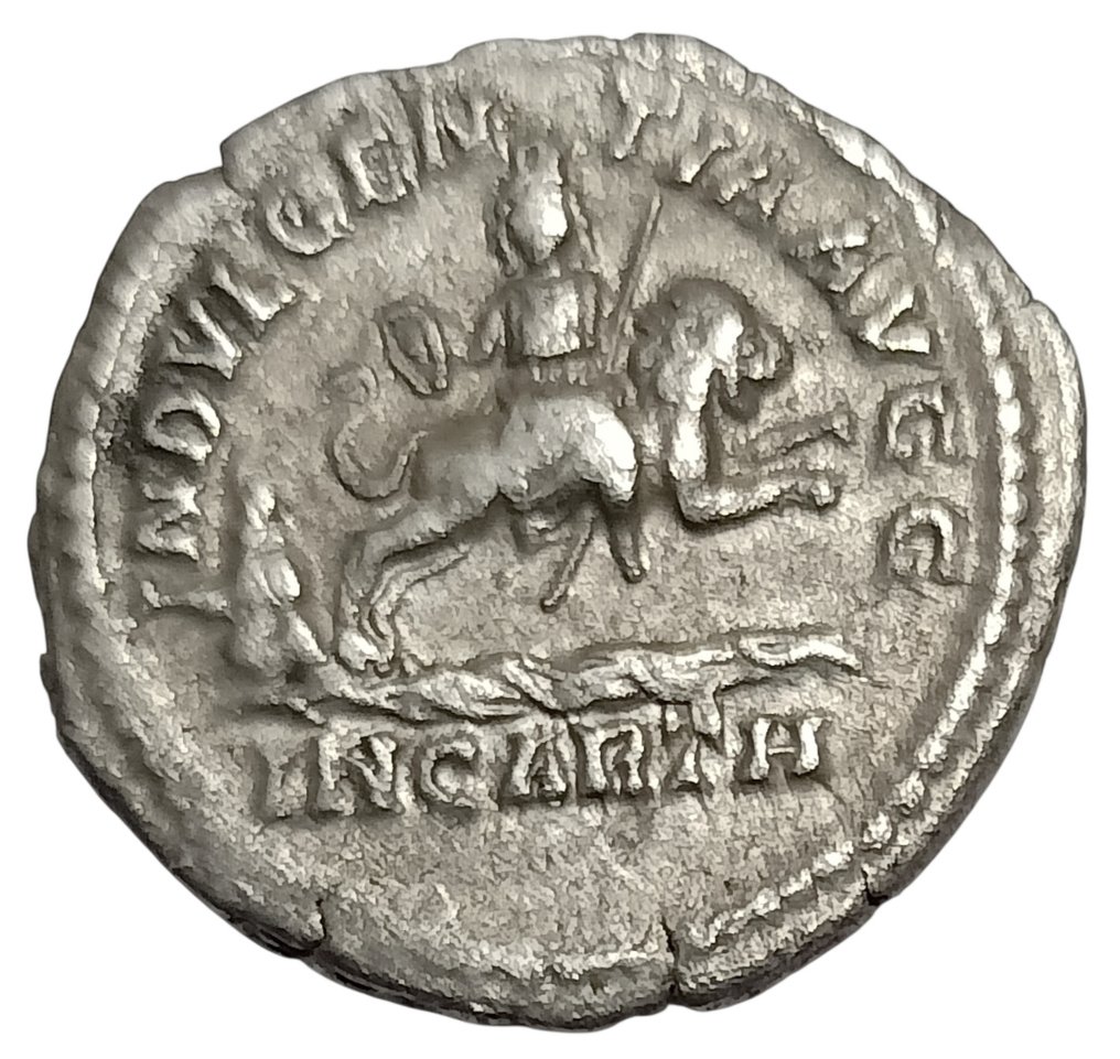 Imperio romano. Septimio Severo (193-211 e. c.). Denarius Rome - INDVLGENTIA AVGG IN CARTH, Dea Caelestis (Sin precio de reserva) #1.0