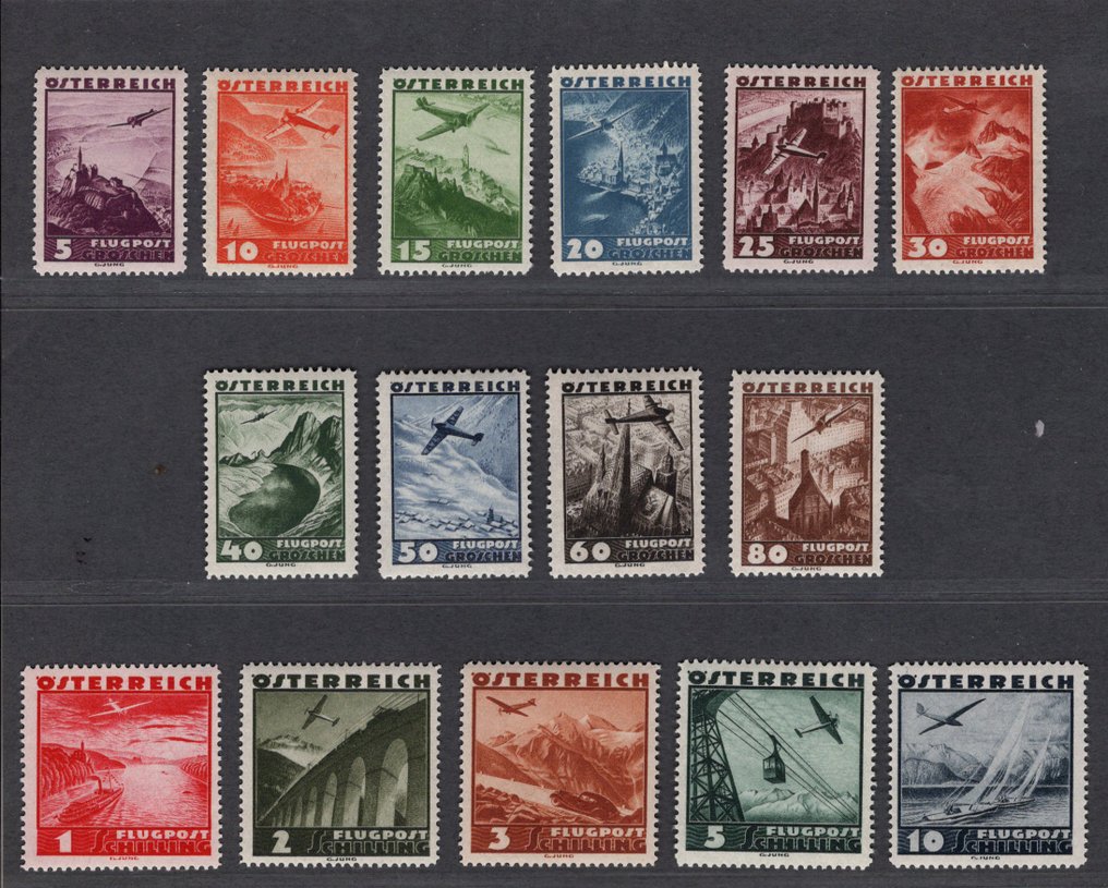 Austria  - Austria 1935, Airmail 598 - 612, MNH set in superb condition! CV €250 #1.0