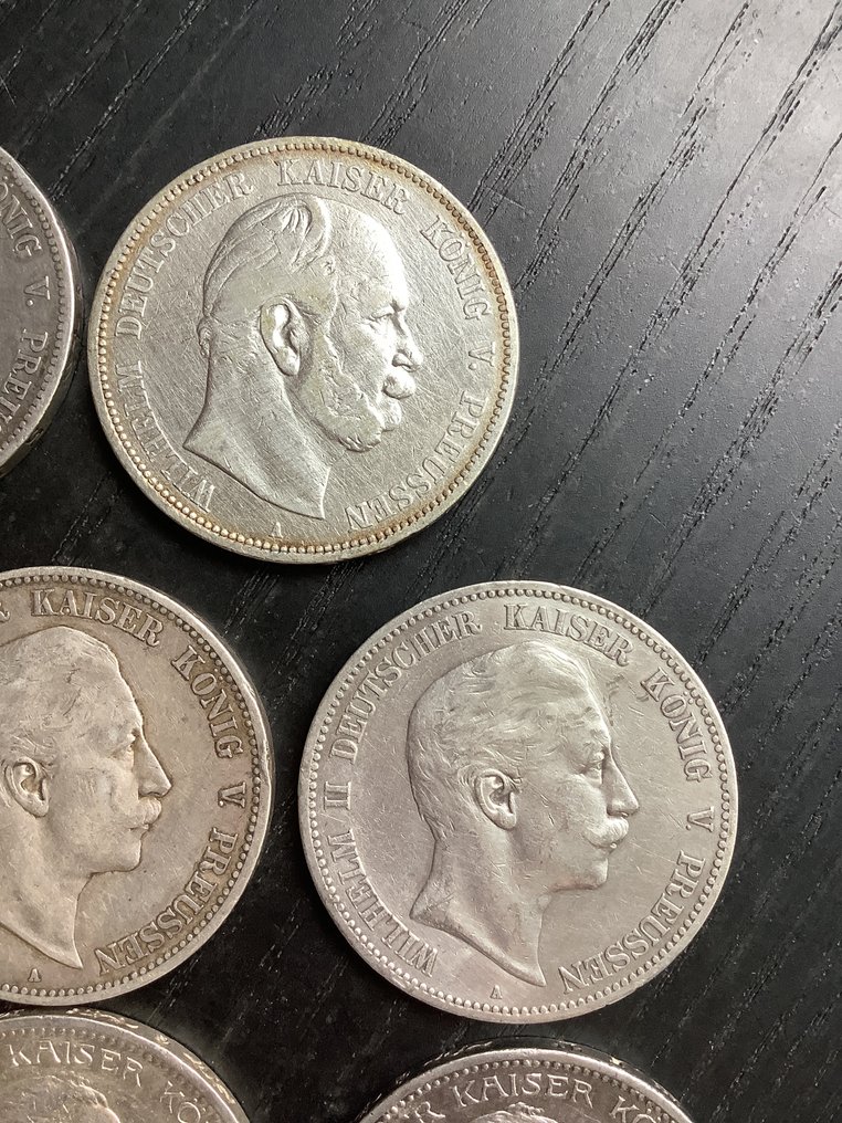 德国， 帝国 5 Mark 8x 1874/1914 Prussia  (没有保留价) #2.1
