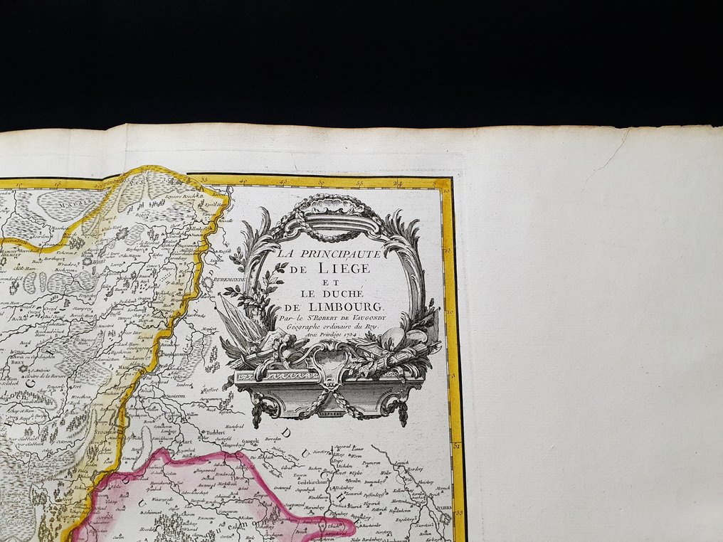 Europe - Belgium / Antwerp / The Netherlands / Liège / Holland; Robert de Vaugondy - La Principaute de Liege et le Duche de Limbourg - 1751-1760 #4.3