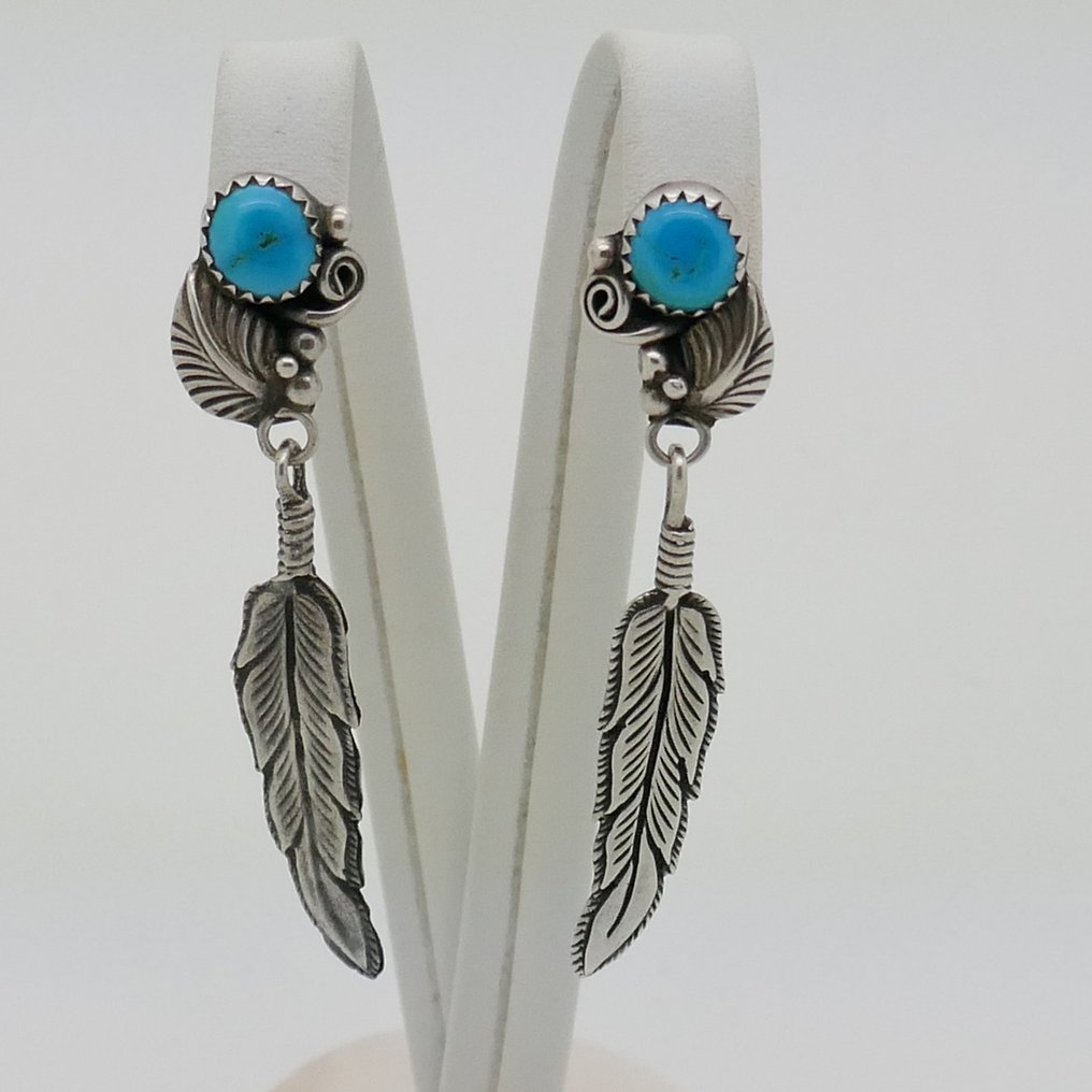 Cester Charley - Brincos com turquesa - Navajo - Estados Unidos  (Sem preço de reserva) #1.0