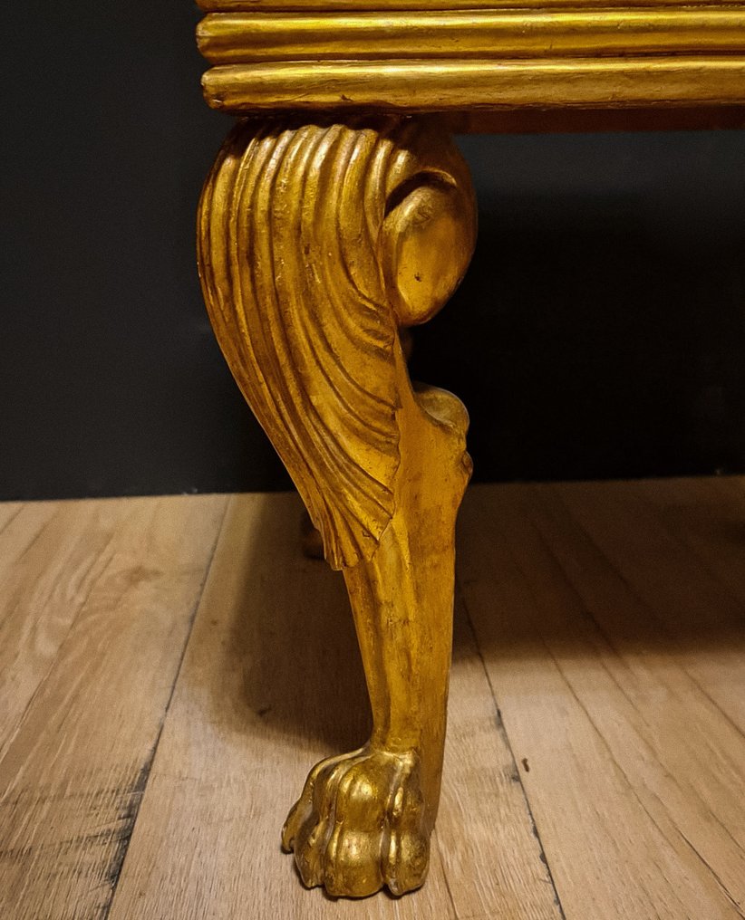 Centre de table - Bois, Marbre - Petite table ancienne Impero #1.0