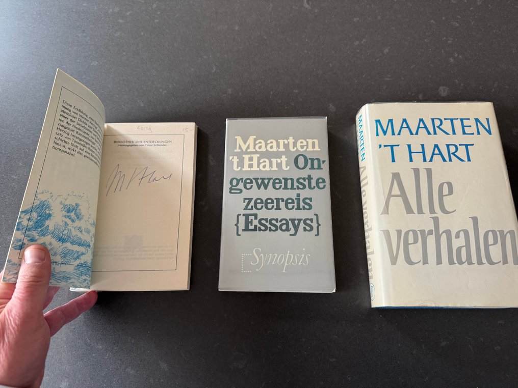 Maarten 't Hart - 3 x gesigneerd: Ongewenste zeereis, Eine unfreiwillige Seereise en Alle verhalen - 1979-1985 #1.0