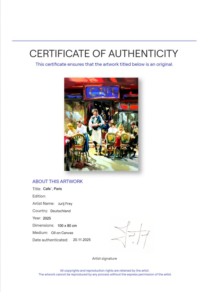 Jurij Frey - Cafe´, Paris (Collection 2025) #4.3