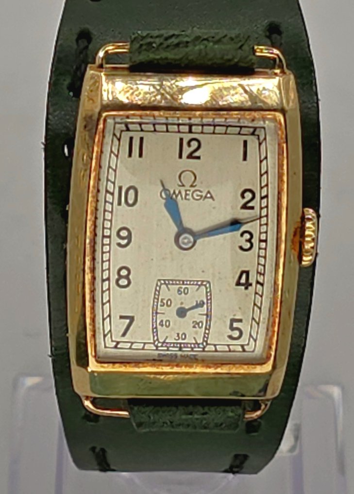 Omega - 14K Gold Curvex Viereckuhr - eigener Werkschutz - Eigenkaliber - Originalzustand - Schweiz 1935 - Unisex - 1900-1949 #1.0