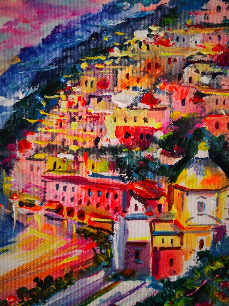 Alfredo Grimaldi (1950) - Positano di sera #3.2