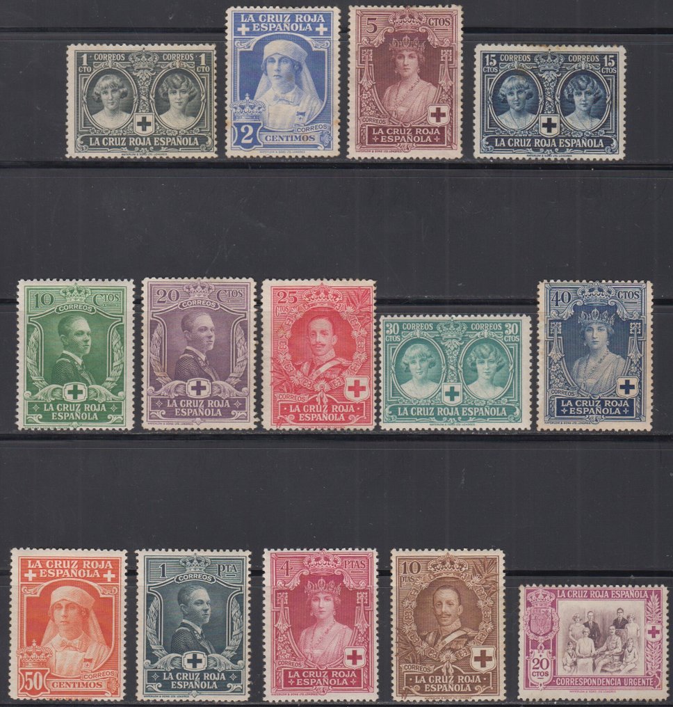 西班牙 1926 - 完整系列。为西班牙红十字会提供。 - Edifil 325/38 #1.0