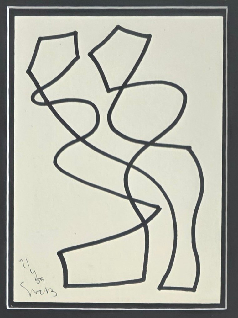 Siep Van Den Berg (1913-1998) - Tango - one line drawing = Abstracte compositie #2.1