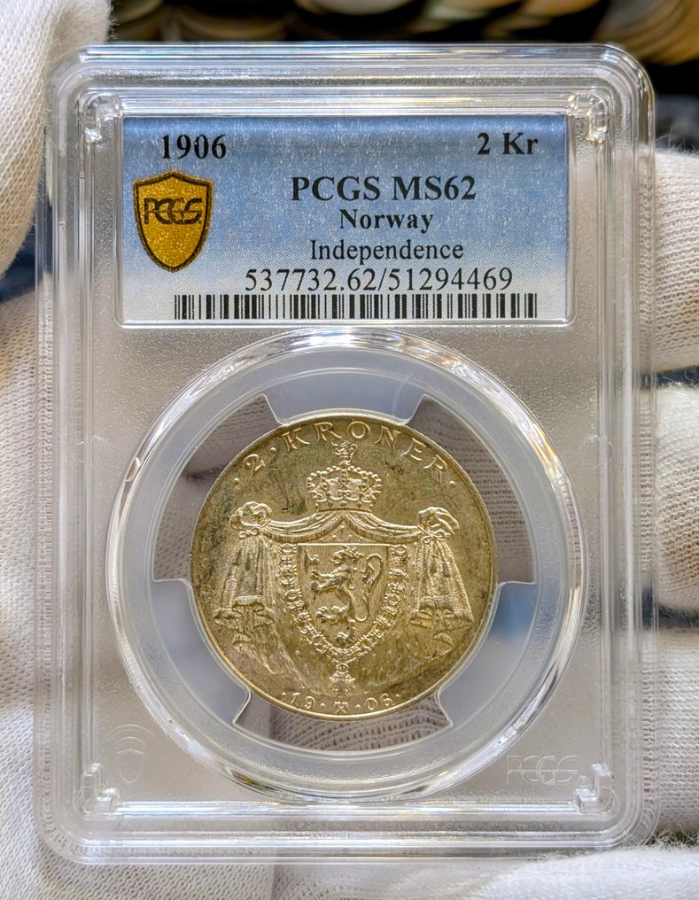 Norway. Haakon VII. 2 Kroner 1906 / Independence - MS62 #3.2