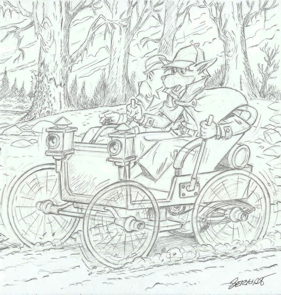 Bernat - 1 Original drawing - Sherlock Holmes - hitchhiking from hell ! #3.2