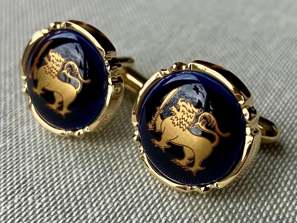 Other brand - Gold-plated, Μέταλλο - Μανικετόκουμπα - Λιμόζ Γαλλία - Λιοντάρι #2.1