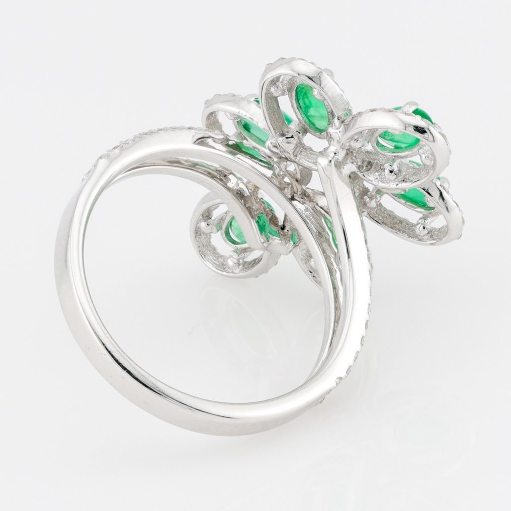 Anillo - 14 quilates Oro amarillo - 2.05ct. tw. Esmeralda - Diamante #1.0