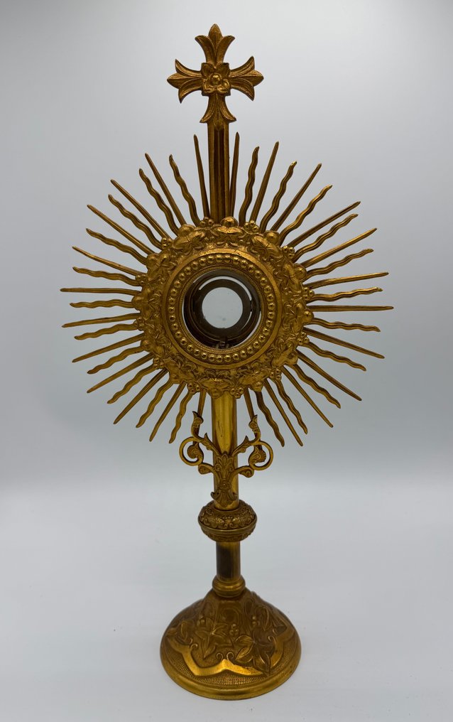 Bronze monstrance - Gilt bronze - 1850-1900 - Displays with lunula #2.1
