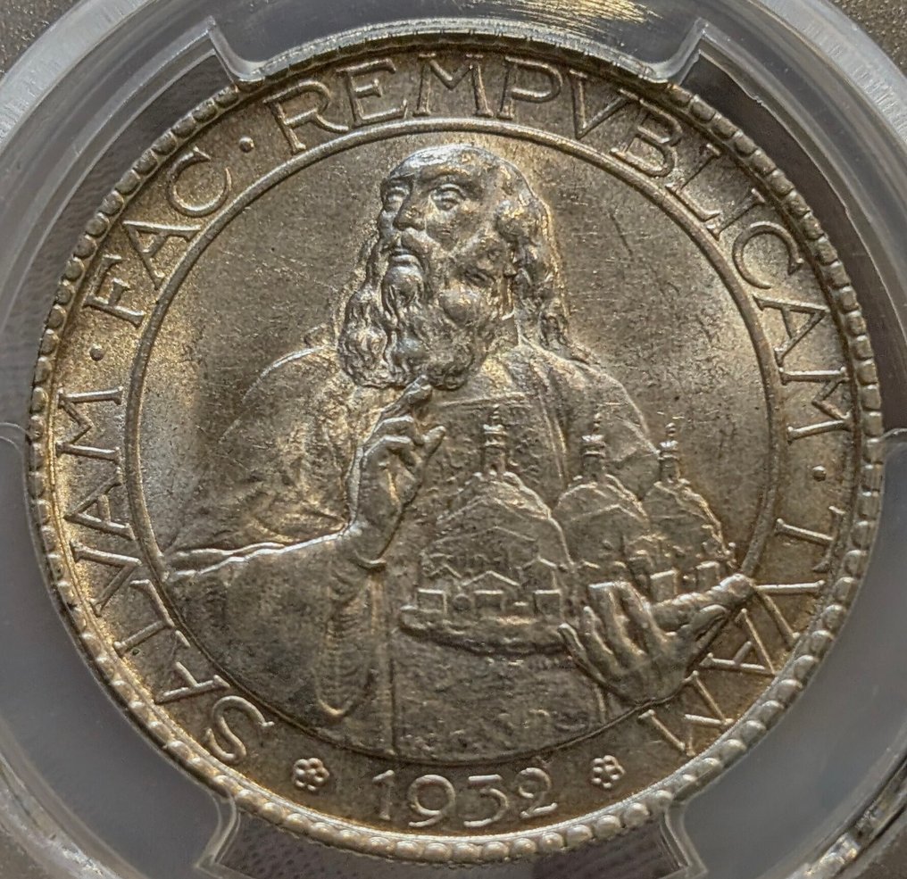 San Marino. Republic. 20 Lire 1932-R PCGS MS63 #1.0