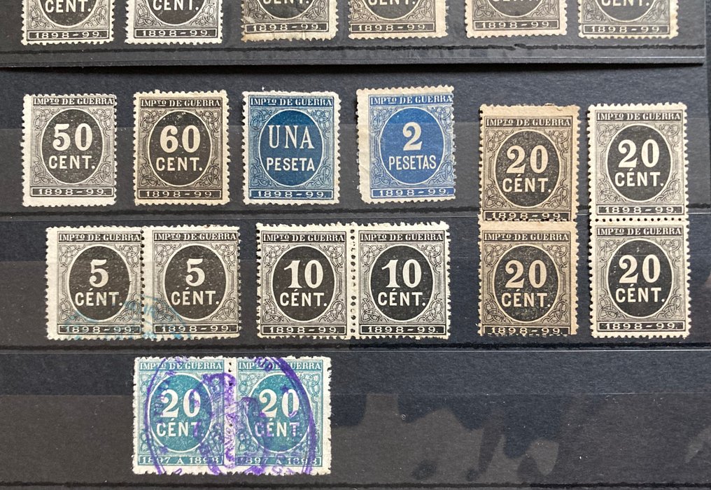 西班牙 1874/1899 - 战争税。多样性、错误与不同的价值。 #2.1