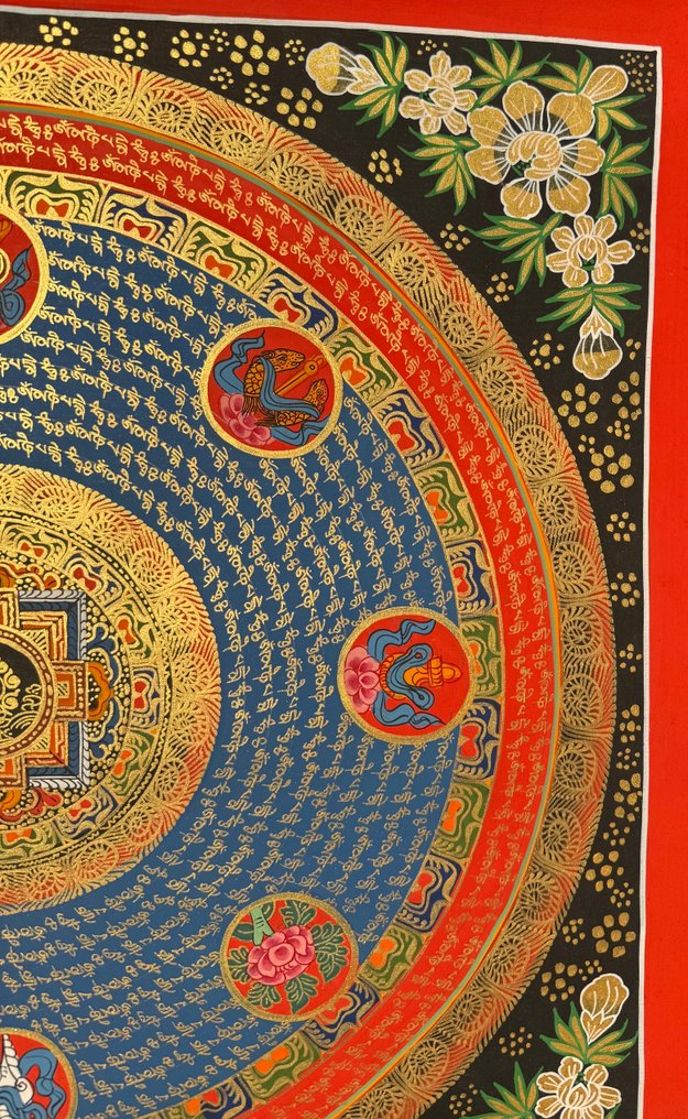 Netra Lama’s Om Mantra Mandala thangka painting - cotton canvas - Netra lama - Nepal - 21st century #4.3