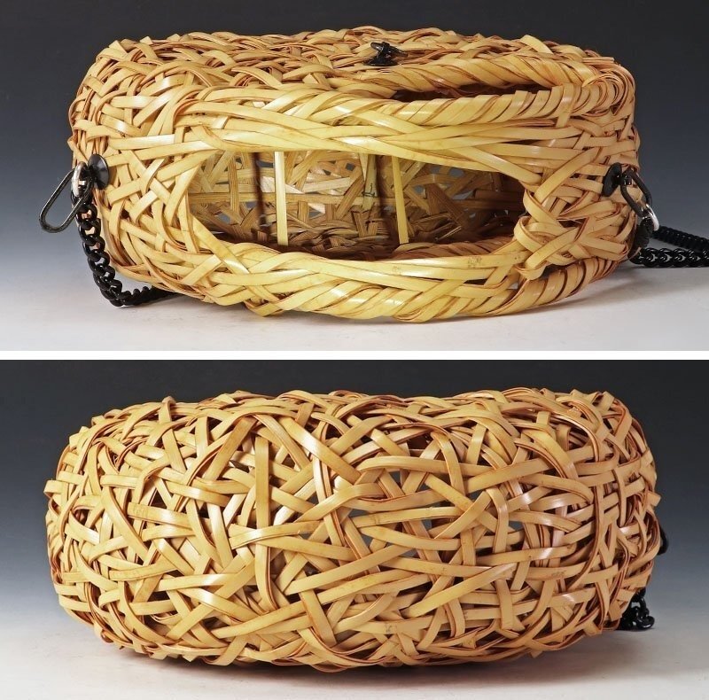 Tsubotsubo Bamboo Basket Flower Container - Hounsai Style - Bamboo - 玄斎 Gensai - Japan - 1900-2000 #3.2