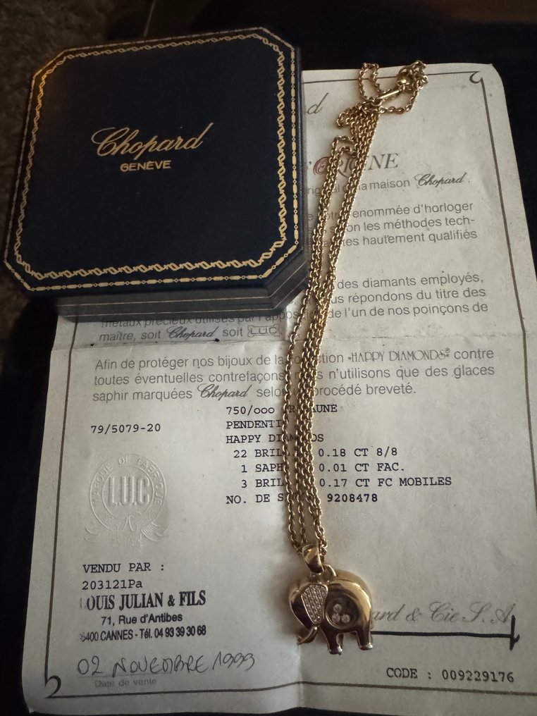 Chopard - 2-osainen korusetti - Happy Diamonds - 18 kt. Keltakulta - Timantti #1.0