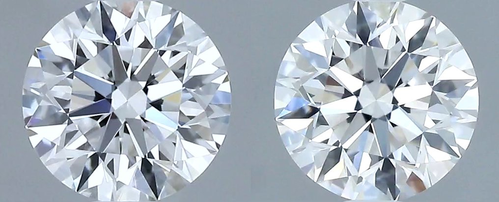 沒有保留價 - 2 pcs 鑽石  (天然)  - 0.81 ct - 圓形 - D (無色) - IF - 美國寶石學院（Gemological Institute of America (GIA)） - 匹配对 极佳 非常好 #1.0