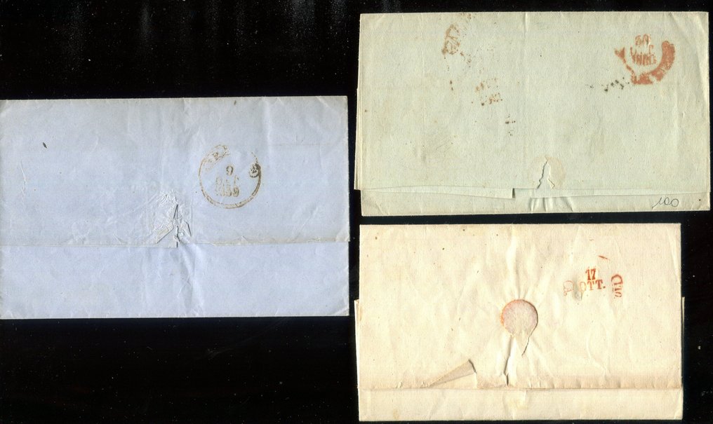 Italian Ancient States - Naples 1858 - Anomaly in the composition of the stamp duty. - Sassone 5d, 6. #1.0