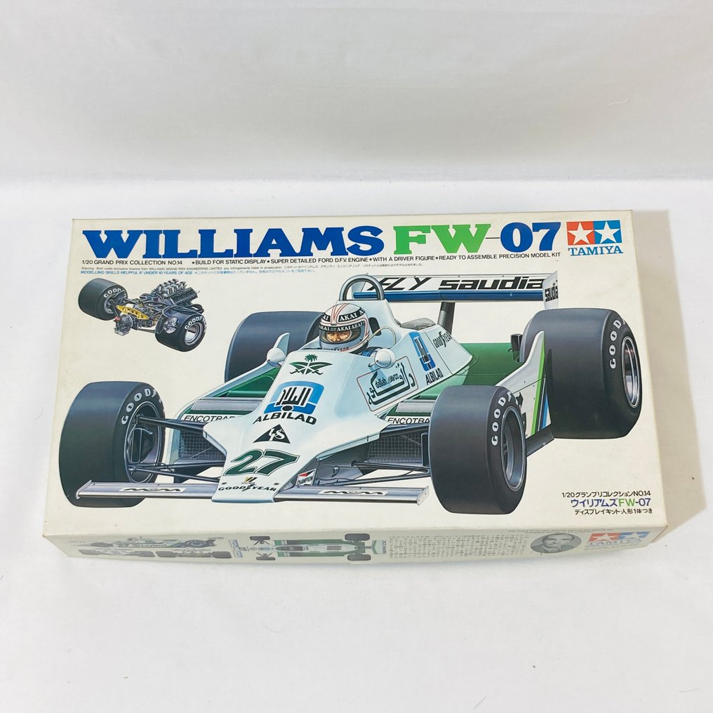 Tamiya 1:20 - Modell-kit - Williams FW-07 - 2014 års vintagemodell, 1979, första utgåvan #1.0