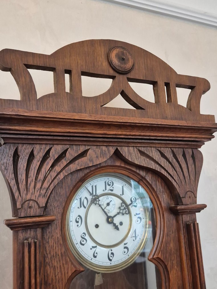 Ρολόι τοίχου -  Αρ Νουβό Ξύλο, Ορείχαλκος - 1850-1900 #4.3