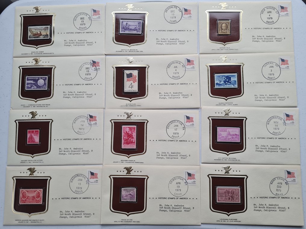 Ηνωμένες Πολιτείες  - συλλογή 82 εξωφύλλων Ιστορικά Γραμματόσημα της Αμερικής #1.0