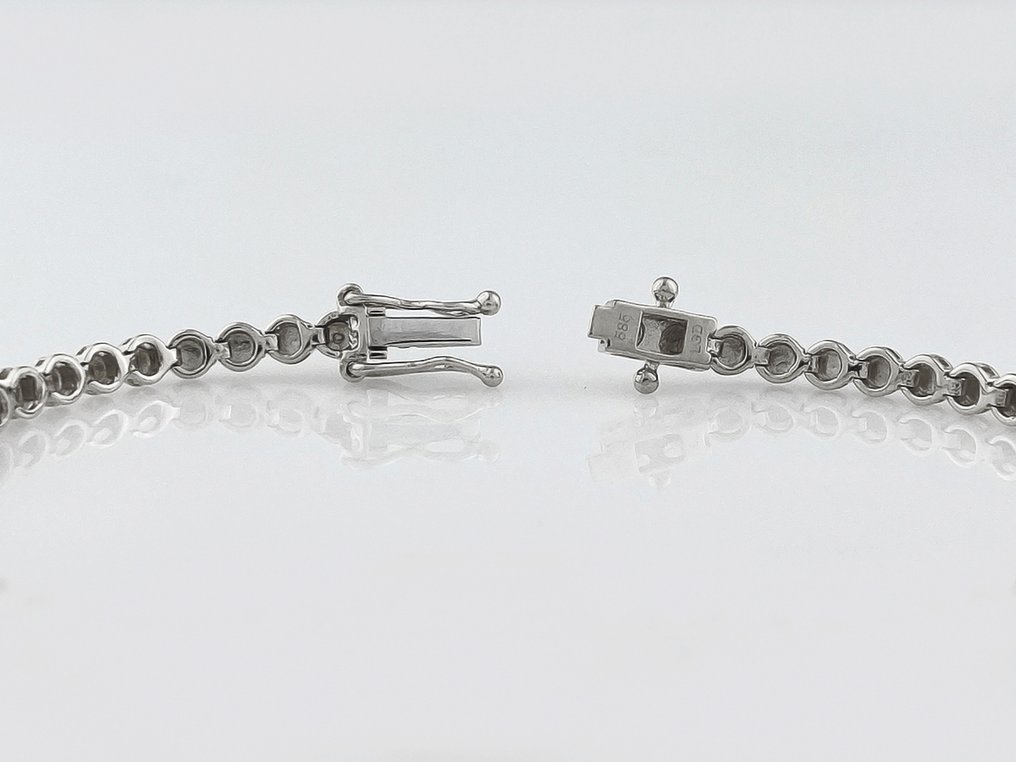 Βραχιόλι - 14 καράτια Λευκός χρυσός -  2.99ct. tw. Διαμάντι (Εργαστηριακής καλλιέργειας) - Διαμάντι #4.3