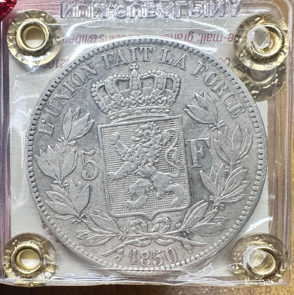 比利時. 利奧波德一世. 5 Francs 1850  (沒有保留價) #1.0