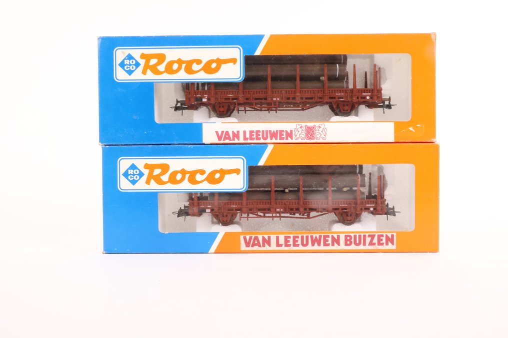 Roco H0 - 46310 - Carrozza merci di modellini di treni (2) - Carrello di trasporto con tubi in acciaio Van Leeuwen. - NS #1.0