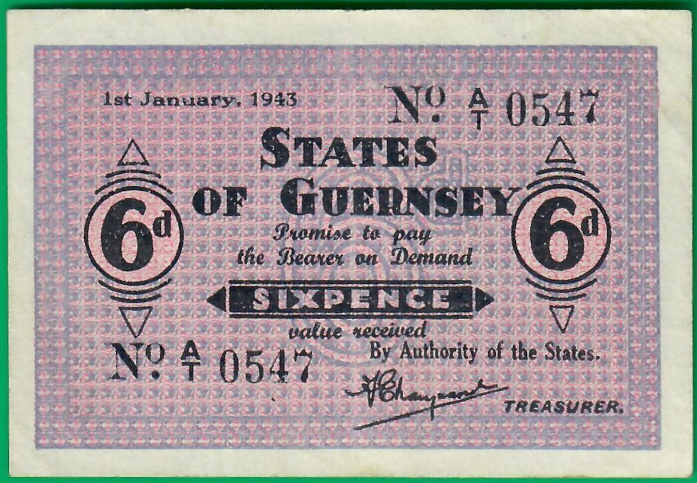 Γκέρνσεϊ. - 6 pence 1/1/1943 - Pick 28  (χωρίς τιμή ασφαλείας) #1.0